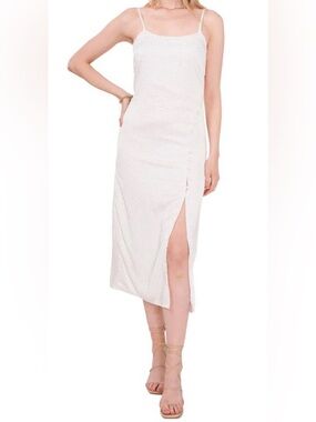 1.STATE Women's Polka Dot Sleeveless Midi Slip Dress Sz2 $109